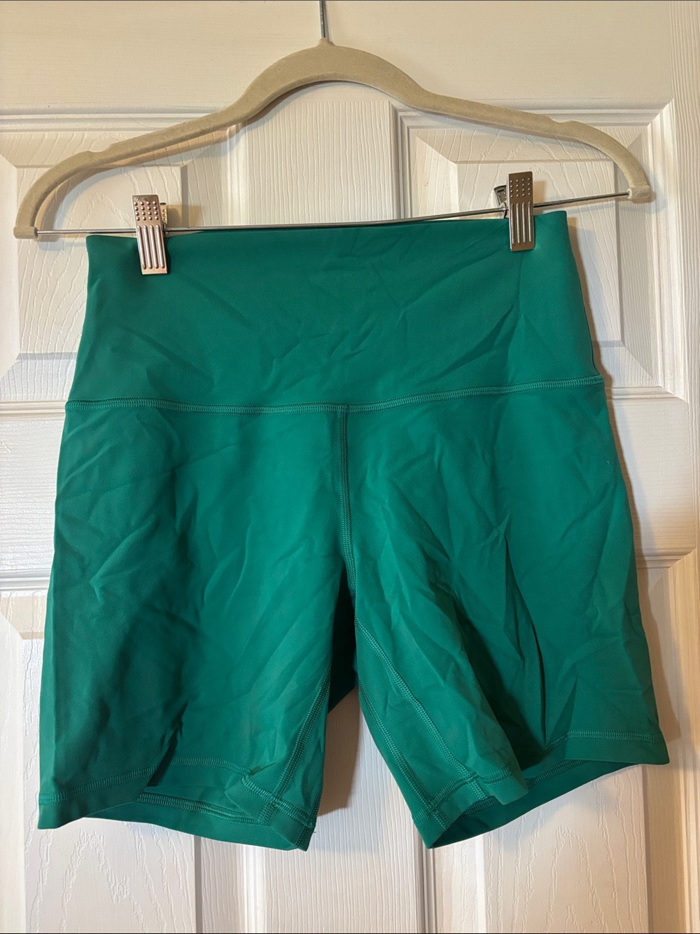 High-Waist Athletic Bike Shorts - Green